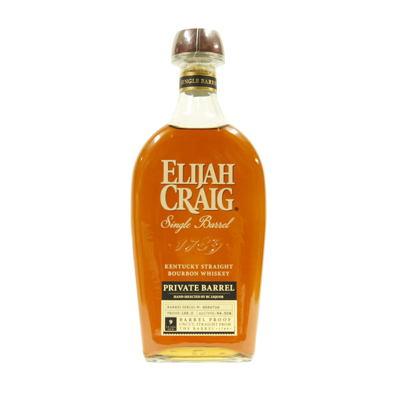 Elijah Craig Single Barrel Kentucky Bourbon - Private Barrel Hand Selected By BC Liquor